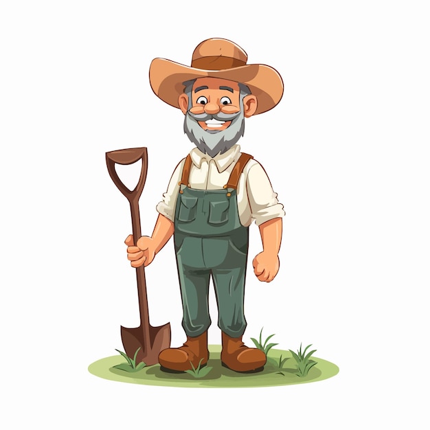 Vector farmer character cartoon vector illustration