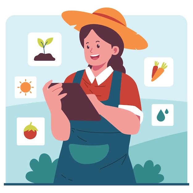 Vector farmer character illustration