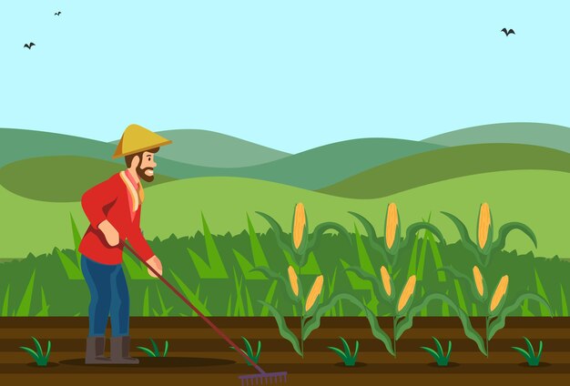 farmer concept illustration stylish and beautiful