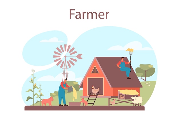 Illustrazione di concetto di agricoltore