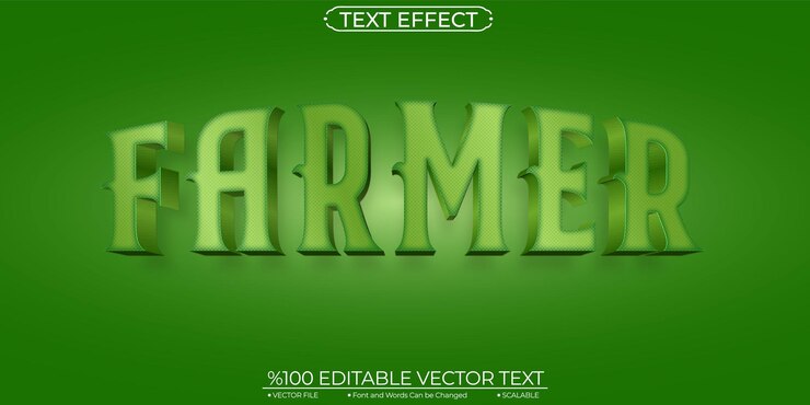 वेक्टर farmer editable and scalable text effect