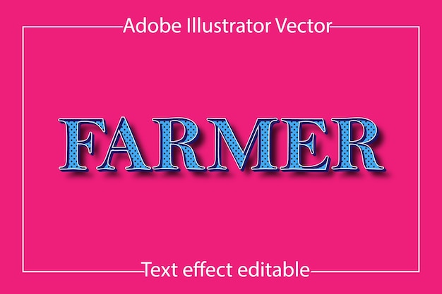 Farmer Editable Text effect vector