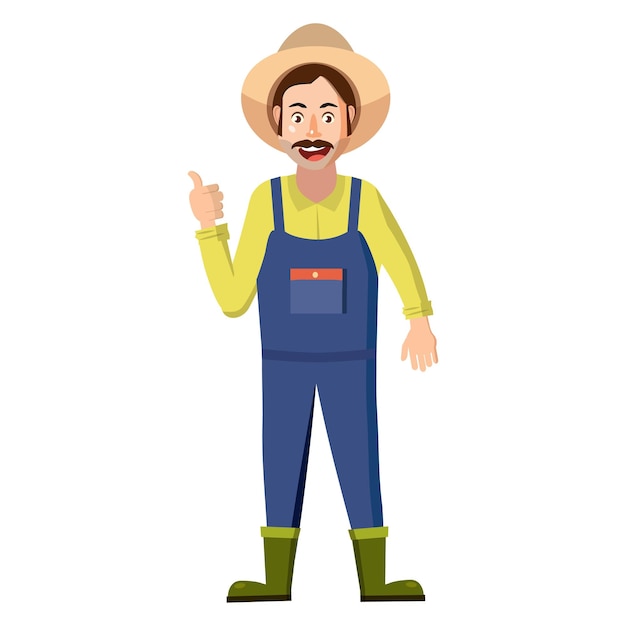 Farmer icon in cartoon style on a white background