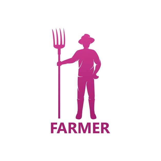 Vettore vettore di progettazione del modello di logo dell'agricoltore, emblema, concetto di design, simbolo creativo, icona