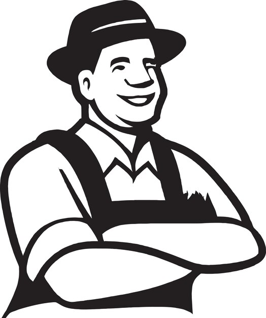 Vector farmer man with hay bale icon design