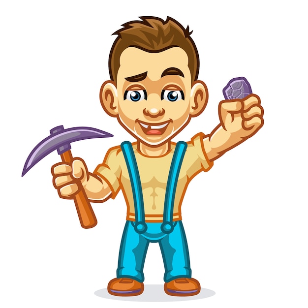 Vector farmer miners mascot design