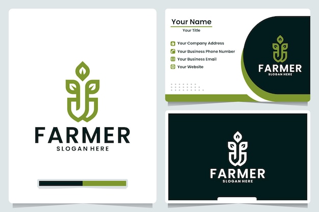 Farmer ,natural shovel , logo design and business card