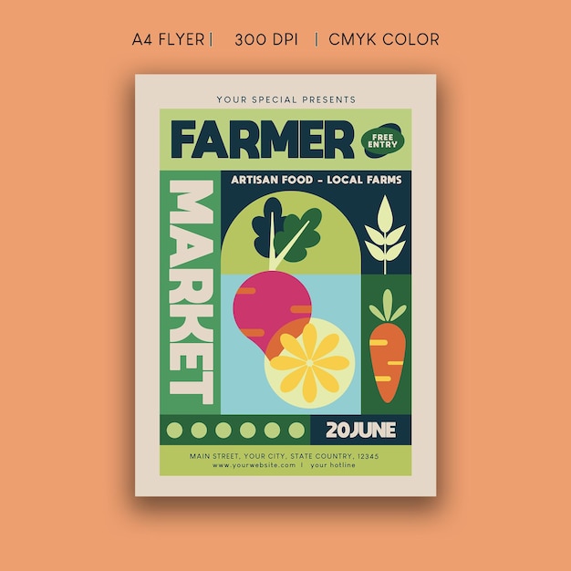 Vector farmer's market flyer