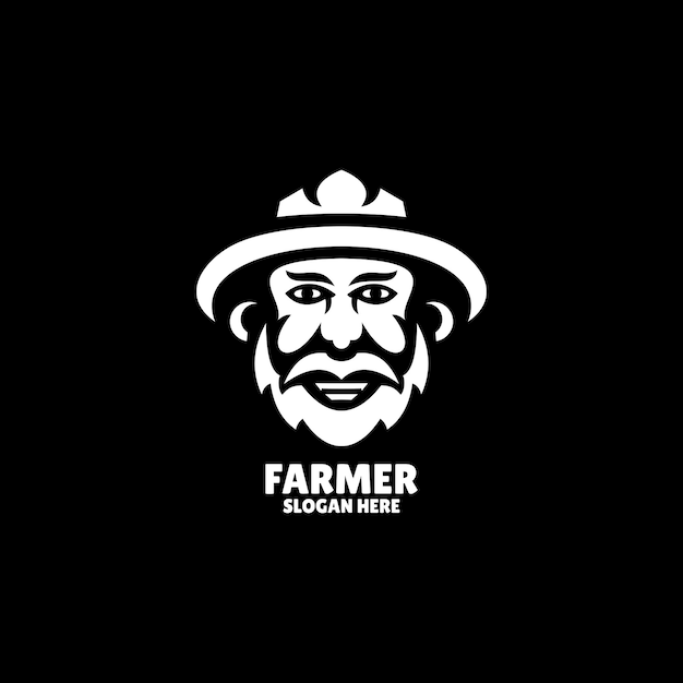 farmer silhouette logo design illustration