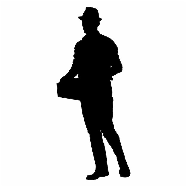 Vector farmer silhouette