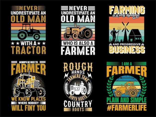 Farmer t shirt design vector for print on demand