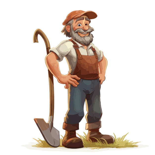 Vector farmer vector on white background