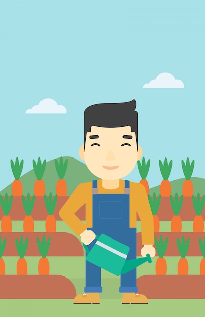 Farmer with watering can  