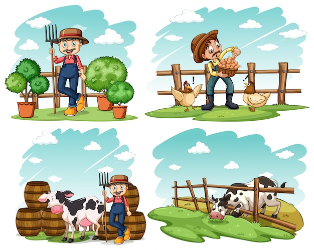 Farmers and farm animals