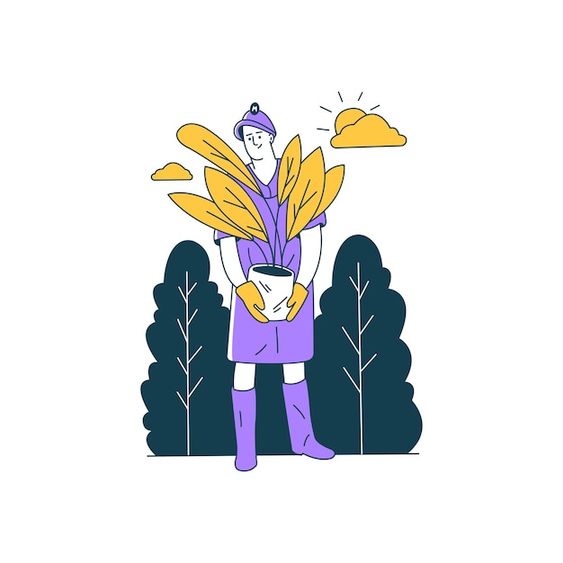 Farmers harvest flat design