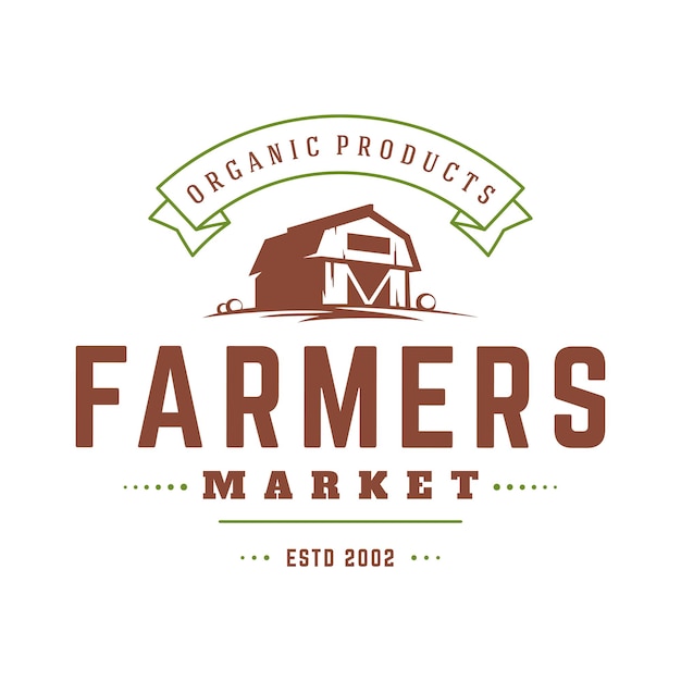 Farmers market logo template vector illustration