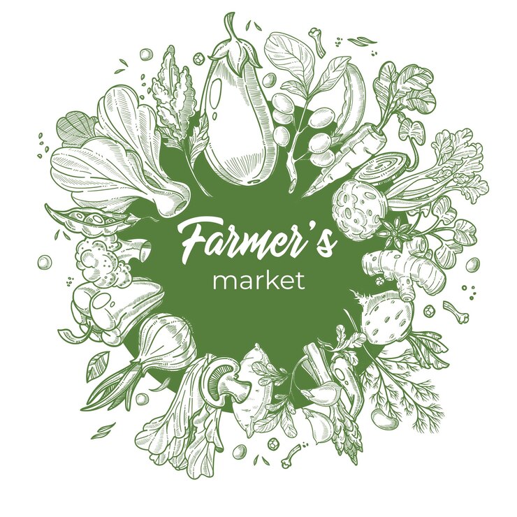Vector farmers market logotype for vegetables seller
