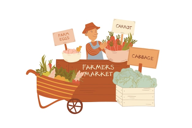 Farmers Market Stand Isolated Poster