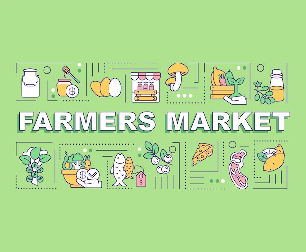 Farmers market word concepts banner