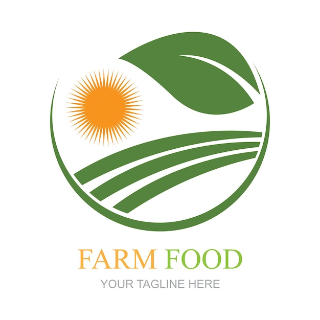 farmfoodnatural farm en Farm House concept logo en symbool vector
