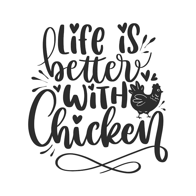 Farmhouse Chicken Lettering Quotes For Home Decoration. Farmhouse Sign Cut Files.