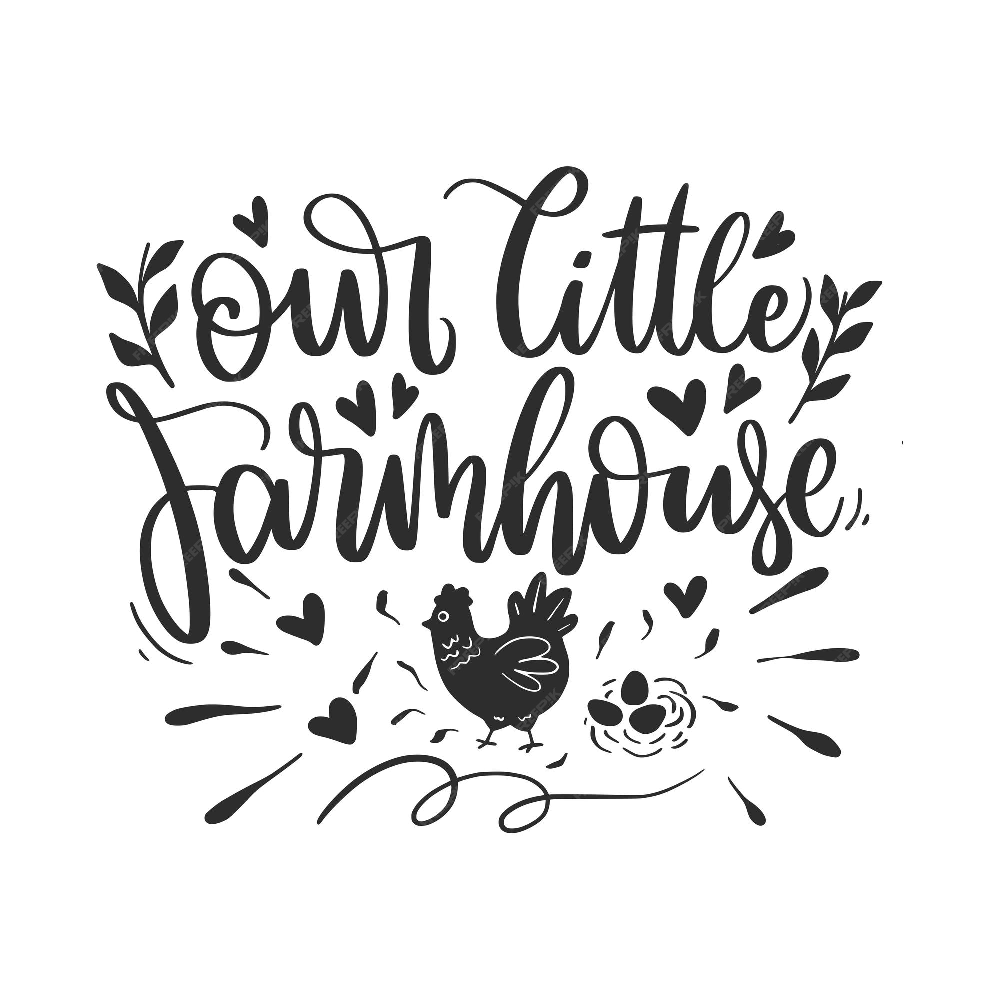 Premium Vector | Farmhouse chicken lettering quotes for home ...