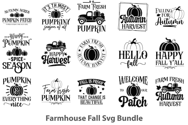 Vector farmhouse fall svg bundle