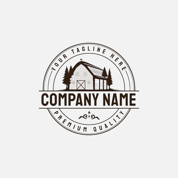 Vector farmhouse warehouse barn vintage retro logo