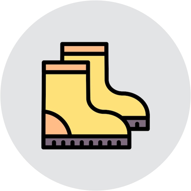 Farming Boots Vector Illustration Style