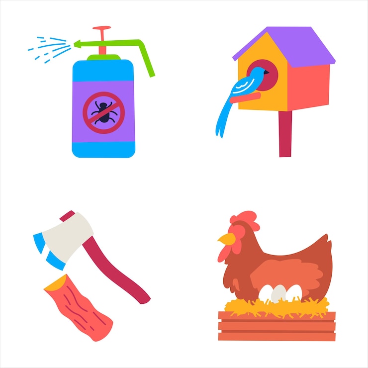 Vector farming and gardening sticker pack 3