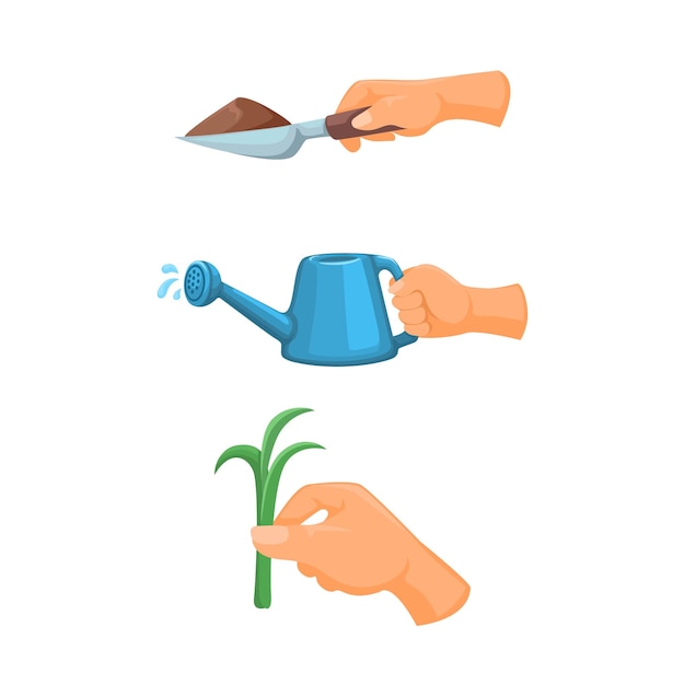 Farming Hand Gesture Agriculture Education Symbol Cartoon illustration Vector