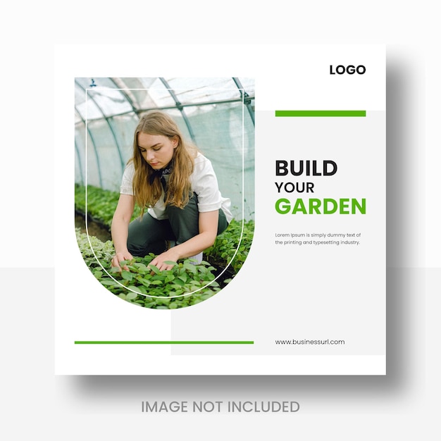 Farming and lawn garden social media post design template