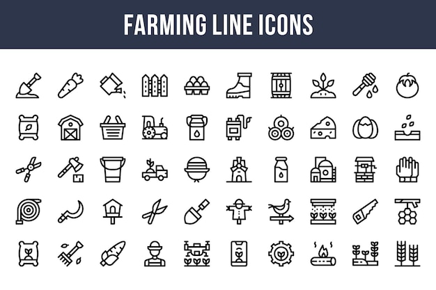 Farming Line Icons
