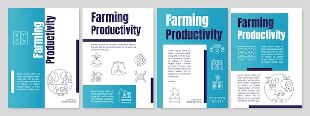 Modello di brochure blu per la produttività agricola