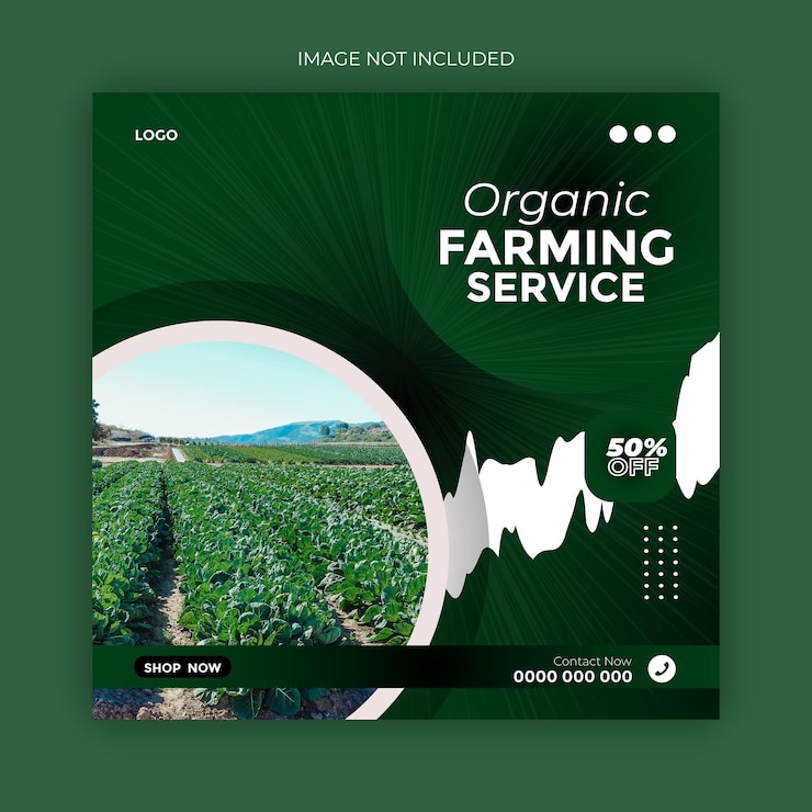 farming social media post design template