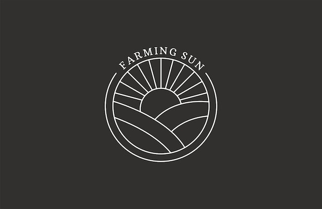 Farming Sun and Agriculture Premium Quality Logo