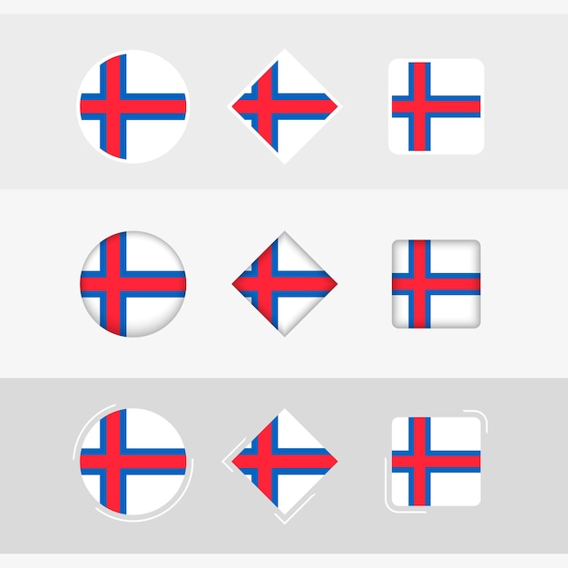 Faroe Islands flag icons set vector flag of Faroe Islands