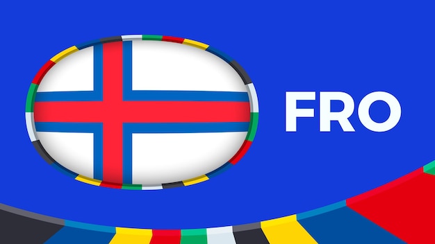 ヨーロッパのサッカー トーナメントの資格のために様式化されたフェロー諸島の旗