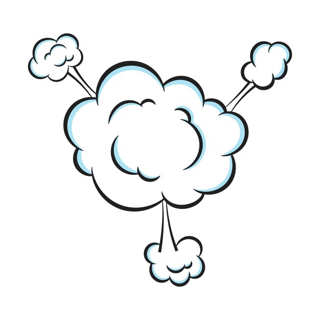 Fart smoke smelling cloud pop art comic book cartoon flat style design vector illustration