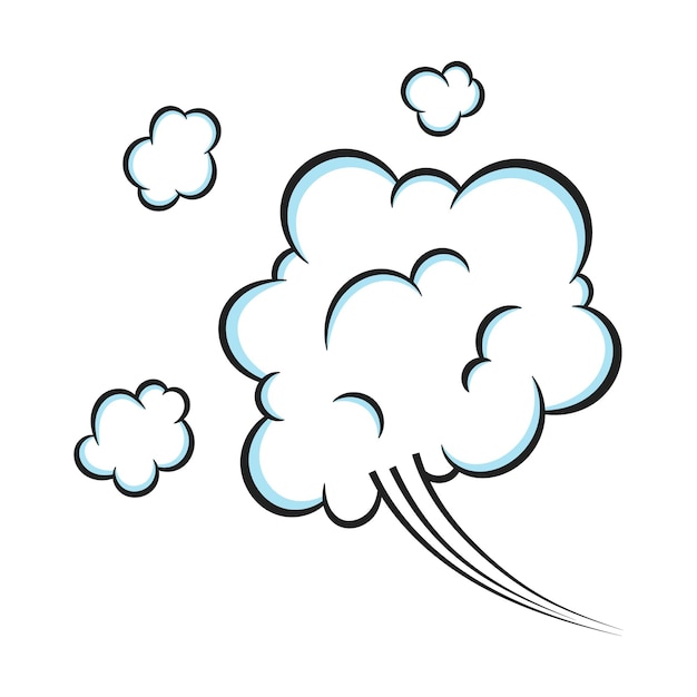 Fart smoke smelling cloud pop art comic book cartoon flat style design vector illustration