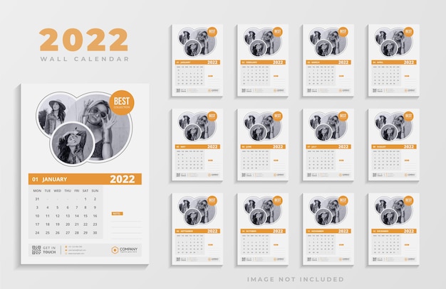 Design creativo del calendario da parete della moda 2022