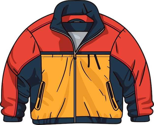Вектор Мода 90-х годов ретро спортивная куртка одежда в плоском стиле 90-х годов векторная иллюстрация