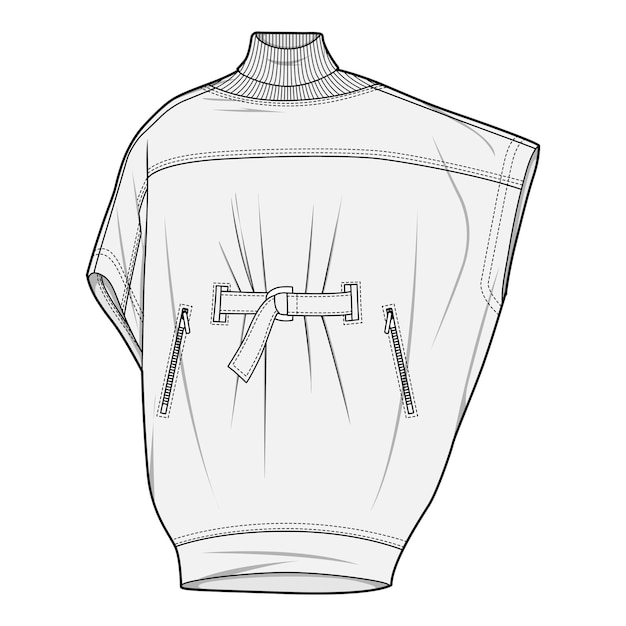 Vector fashion apparel design flat sketch illustration design