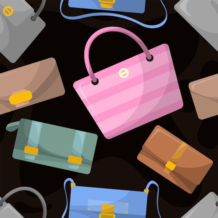 Vector ファッションバッグのシームレスパターン背景