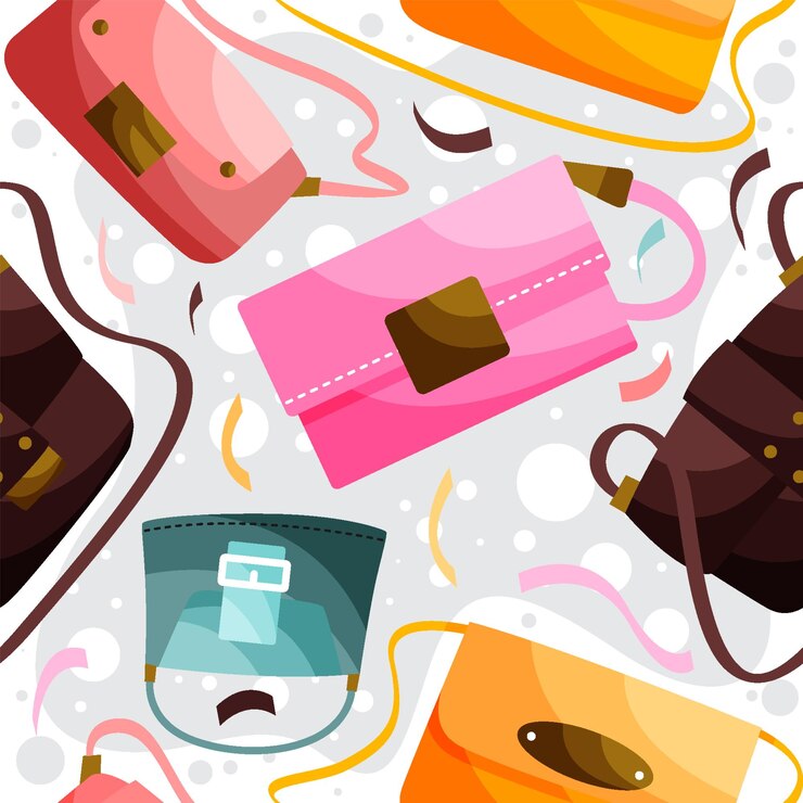 Vector ファッションバッグのシームレスパターン背景