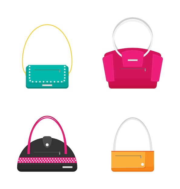 Fashion Bags set Isolated vector illustration Flat design