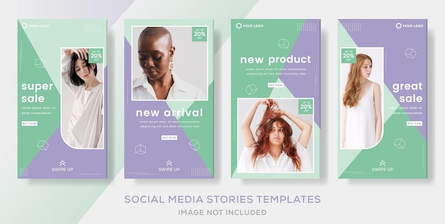 Fashion banner collection stories templates post for business shop premium