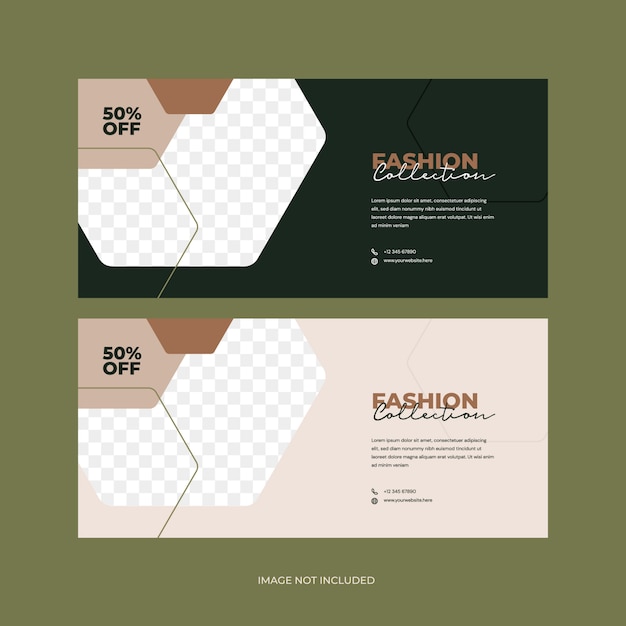 Vector fashion banner template for online fashion sale