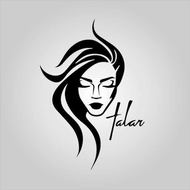 A fashion and Beauty Face Logo Girl face logo female hair vector art