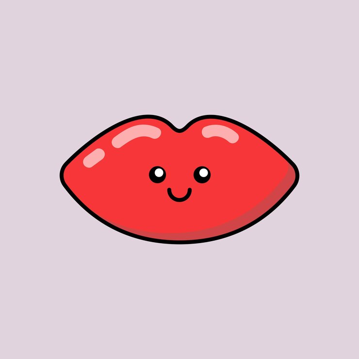 패션 뷰티 메이크업 화장품 패션 물건 패치 배지 스티커 귀여운 스타일의 귀여운 입술 아이콘